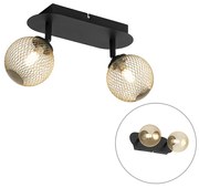 Faretto nero con oro 2 luci - Athens Wire