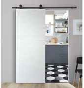 Porta scorrevole reversibile Milk in mdf bianco, L 92.5 x H 211.5 cm, con binario Industrial
