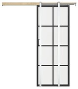 Porta scorrevole con sistema a incasso H205 x L83 cm in Alluminio e Vetro temperato - WILDEN II
