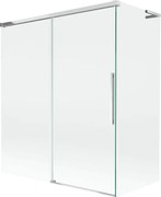 Mexen Rox L paratia da vasca da bagno a 2 ante scorrevoli 140 + 70 x 150 cm, trasparente, cromo - 8C9L-140-070-01-00