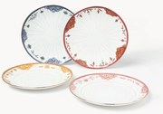 Set di 4 piatti piani dipinti a mano Mystic