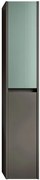 Colonna per mobile bagno Niwa 2 ante P 27 x L 30 x H 160 cm laccato opaco grigio carbone con vetro verde timo