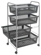 Scaffale mobile in grigio scuro-argento 46x78 cm - Metaltex