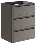 Mobile da bagno sotto lavabo TRATTO grigio opaco L 59.5 x H 78 x P 45.5 cm 3 cassetti, lavabo non incluso