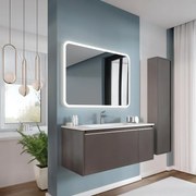 Mobile sottolavabo e lavabo Cielo per vasca centrale tortora chiaro L 100 cm