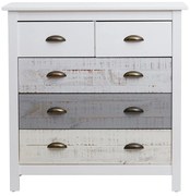 Cassettiera bianca e grigia con 4 cassetti , 79 x 80 cm Romantica - Marckeric