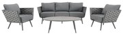 Salotto da giardino per 5 persone antracite Nilo NATERIAL con cuscini in poliestere grigio
