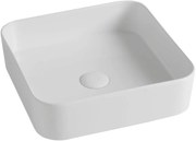Lavabo da appoggio Smash OLYMPIA CERAMICA quadrato in ceramica L 40 x H 14 x P 20 cm bianco opaco piletta non inclusa