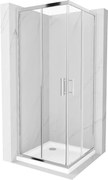 Mexen Rio cabina doccia quadrata 90 x 90 cm, trasparente, cromo + piatto doccia Flat, bianco - 860-090-090-01-00-4010