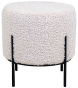 Pouf in pelliccia sintetica bianca Alford - House Nordic