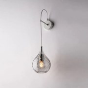 Applique in ferro con vetro grigio pyrex 1 luce pluvia