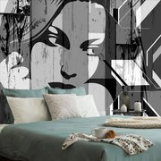 Carta da parati – Ritratto di donna in bianco e nero