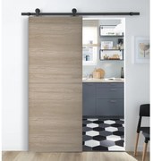 Porta scorrevole reversibile Swin in mdf marrone, L 93 x H 212 cm, con binario Industrial
