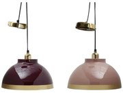 Lampadario DKD Home Decor 33 x 33 x 24 cm Rosa Metallo Lilla 50 W (2 Unità)