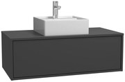 Mobile per bagno sospeso con lavabo singolo 94 cm Antracite - TEANA II