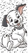 Asciugamano per bambini bianco e nero in cotone 70x140 cm 101 Dalmatians "Lucky" – Jerry Fabrics
