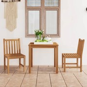 Set da pranzo per esterni 3 pz in legno massello di teak