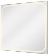 Specchio con illuminazione integrata bagno quadrato SENSEA L 80 x H 80 x P 3 cm grigio / argento