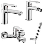 Set miscelatori lavabo bidet e vasca cromati serie Dalila piletta inclusa