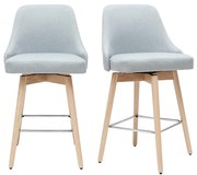 Sgabelli da bar scandinavi girevoli grigio chiaro H 65 cm (set di 2) HASTA