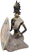 Statuetta Masai con Scudo - 13,5x9x24,5 cm