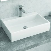 Kamalu - Lavandino da appoggio rettangolare in ceramica bianca | Litos-250