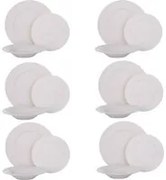 Servizio 18 pezzi tavola porcellana Lobelia bianco