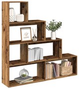 Libreria a 4 ripiani legno vecchio 143,5x29x143,5 cm truciolato