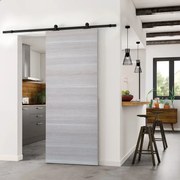 Porta scorrevole Corn in mdf grigio, L 92.5 x H 211.5 cm, con binario Retro Reversibile