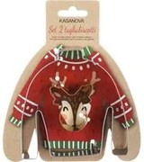 Set 2 formine tagliabiscotti Natale renna e maglione