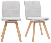 Sedia scandinava tessuto grigio chiaro gambe legno chiaro set di 2 THEA