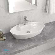 Lavabo D'Appoggio Da 61x36,5 Cm Finitura Bianco Lucido