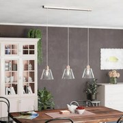 Lampadario Moderno Copley oro paralume trasparente 3x E27 EGLO