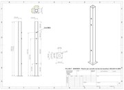 Palo carraio a tassellare in ferro finitura zincato H 180 cm x L 10 cm x P 10 cm
