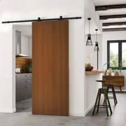 Porta scorrevole reversibile Schubert in mdf marrone, L 93 x H 212 cm, con binario Retro