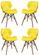 NAOMIE - sedia moderna in ecopelle e legno set da 4