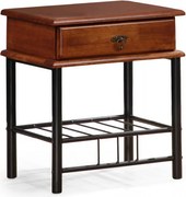 Comodino Fiona in ciliegio antico/nero - H55 cm
