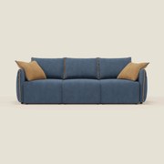 Flexar divano con 3 sedute allungabili schienale in piuma d'oca in bouclé impermeabile T07 blu - arancio
