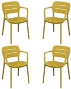 HAZEL - set 4 poltrone in polipropilene impilabili