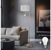 Eglo - Lampada LED da terra TUNJA 1xE27/60W/230V + LED/2,1W diametro 38 cm cromo/bianco