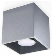 Plafoniera da Soffitto in Alluminio QUAD 1 GU10 Grigia da Interno Colore del corpo Grigio