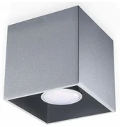 Plafoniera da Soffitto in Alluminio QUAD 1 GU10 Grigia da Interno Colore del corpo Grigio