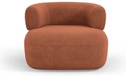 Poltrona in tessuto bouclé color mattone Jenny - Micadoni Home