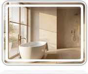 Specchio da parete LED con mensola 80x60 cm L-8060