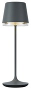Lampada da tavolo grigio scuro con LED IP65 ricaricabile con stazione di ricarica - Bass