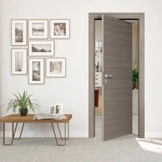 Porta rototraslante Cambridge rovere grigio L 80 x H 210 cm reversibile