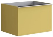 Mobile da bagno sotto lavabo Pixel frame giallo laccato opaco L 60 x H 40 x P 45.5 cm 2 cassetti, lavabo non incluso