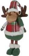 Renna Natale in piedi 45 cm tartan verde