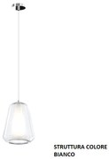 Sospensione bianco 1 luce vetro gamma trasparente 1176bi-s1 gamma-tr