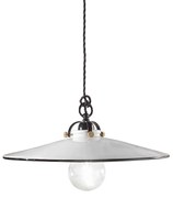 Lampadario Classico Asti Ottone E Ceramica Ferro E Ceramica Nero 1 Luce E27